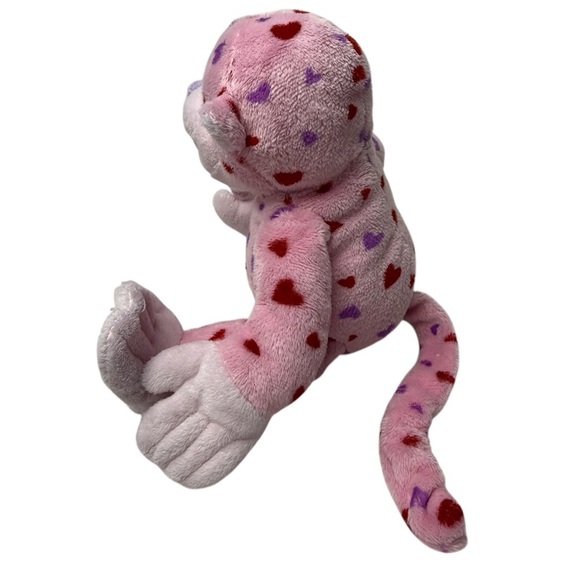 GANZ Webkinz  Plush Love Monkey  11"  Stuffed Pink Red & Purple Hearts No Code - Picture 3 of 10